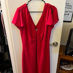 Red midi dress